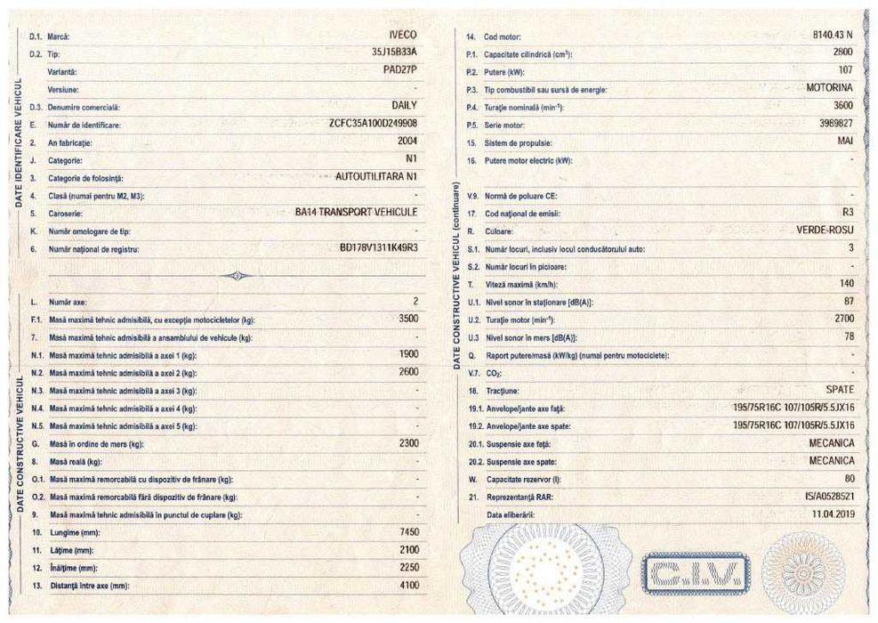 Autoplatforma Iveco daily 2.8 tdi  autoplatforma 3.5 t