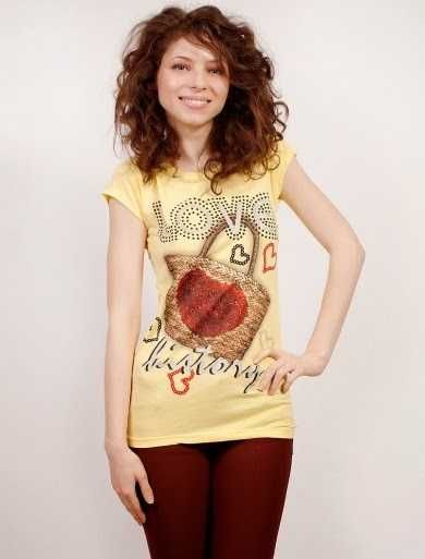 Tricou nou Yellow Love, galben si portocaliu TRNSPORT GRATUIT
