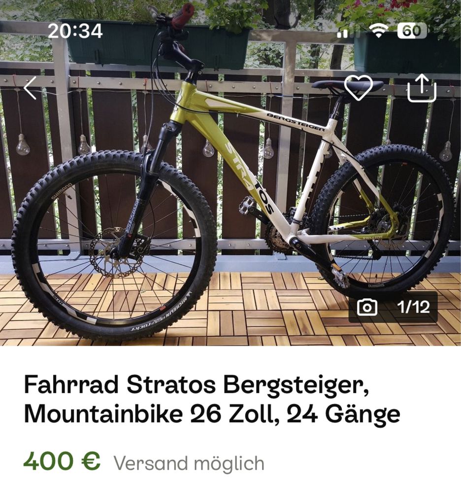 Bicicleta Bergsteiger Stratos 26”