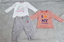 Mothercare set pantaloni+ 2 bluzite 6-9 luni