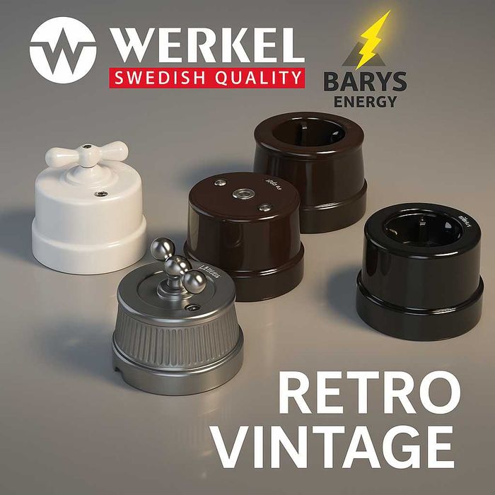 Розетки, выключатели в стиле Retro, Vintage