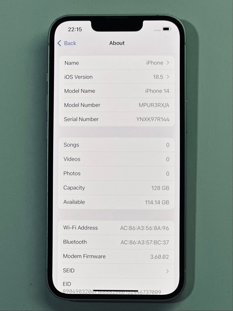 iPhone 14 бял 95% battery