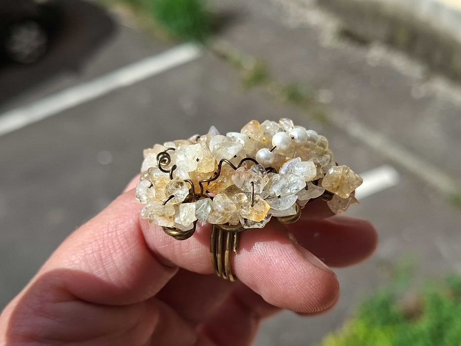 inel  bratara lant perle  pietre citrine naturale