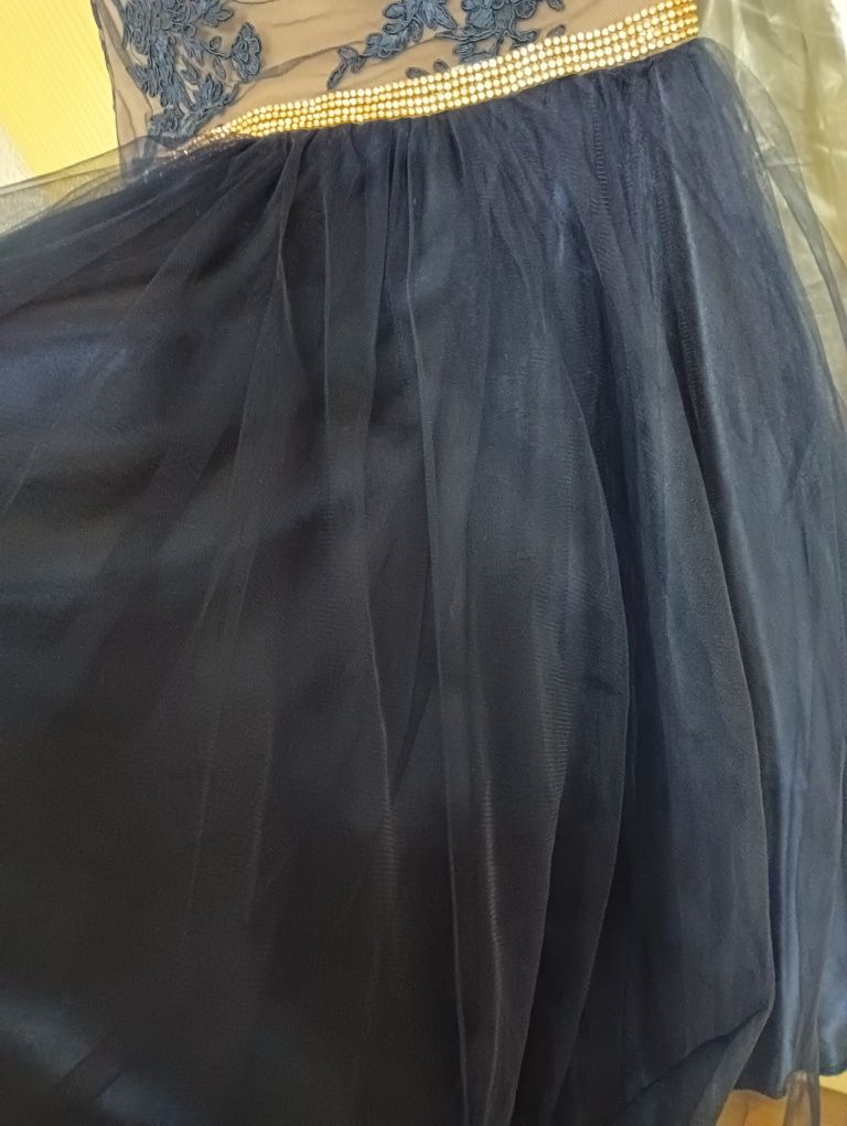 Дамска тъмносиня рокля