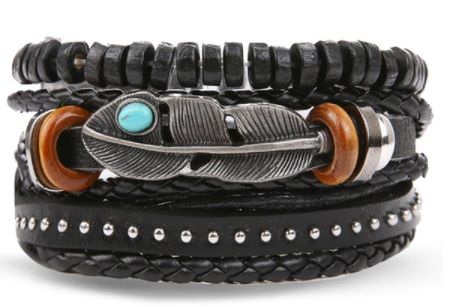 Кожени гривни, ръчна изработка с метални елементи