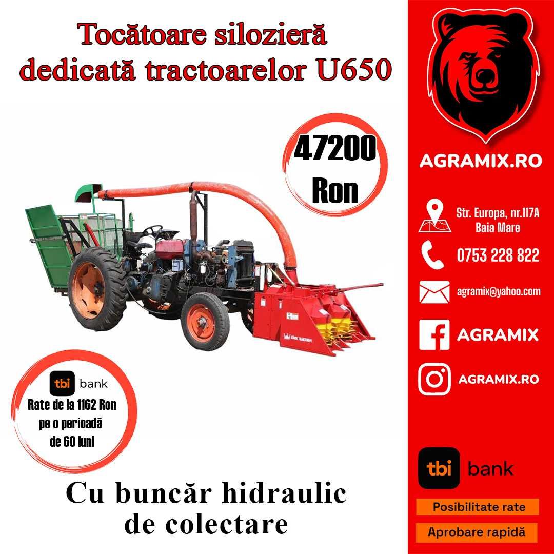 Siloziera dedicata tractoarelor U650, tocatoare siloz Agramix