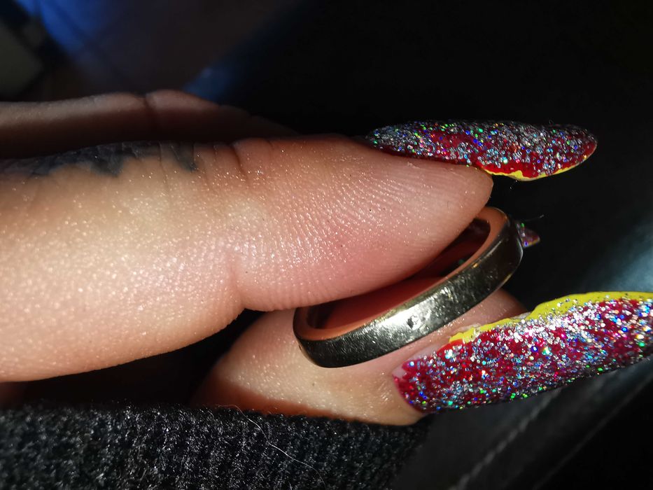 Inel 9ct aur, cu rubin natural și diamante