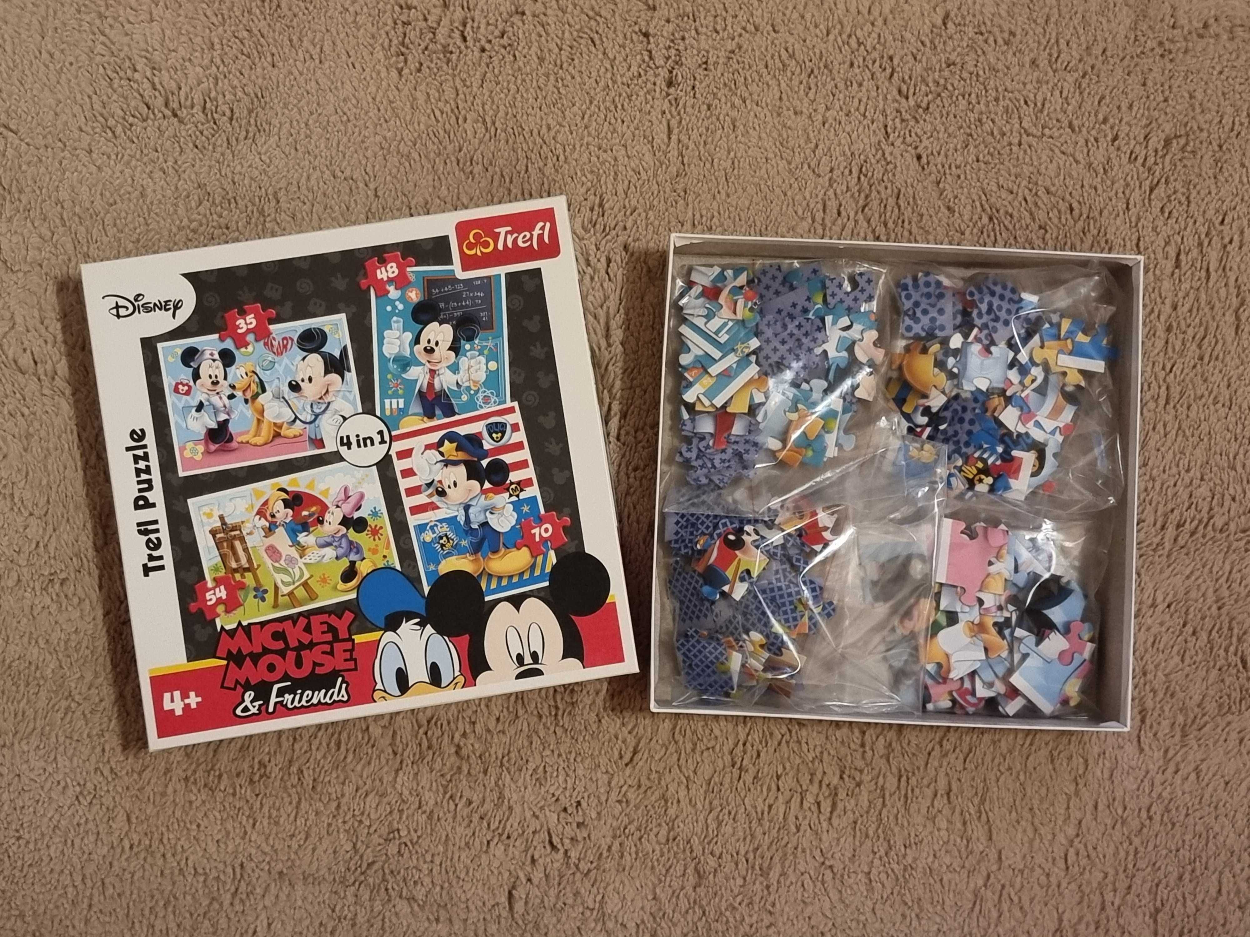 Puzzle 4in1 cu 207 piese, Disney Mickey Mouse, 4 imagini 28,5x20,5cm