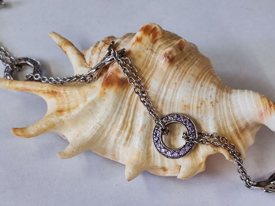 Сребърен комплект гривна с обеци Nuove Gioie