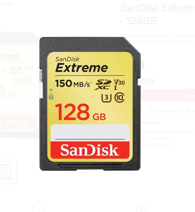 Card de memorie SanDisk SDXC Extreme 128GB 150MB/s