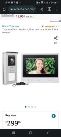 Oferta!  Thomson Smart Bracket II, interfon, video, monitor de 7 inchi