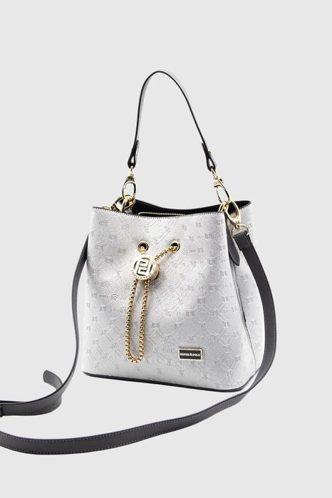 НОВО! ЛИКВИДАЦИЯ! Дамска чанта „Катания“ в цвят сиво и антрацит