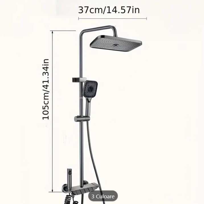 Coloana de dus multifuncțional cu termostat gun grey