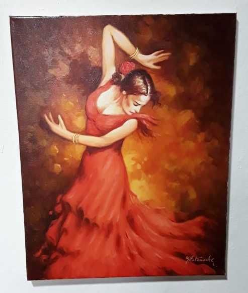 Tablou "Dansatoare de flamenco" - ulei pe panza