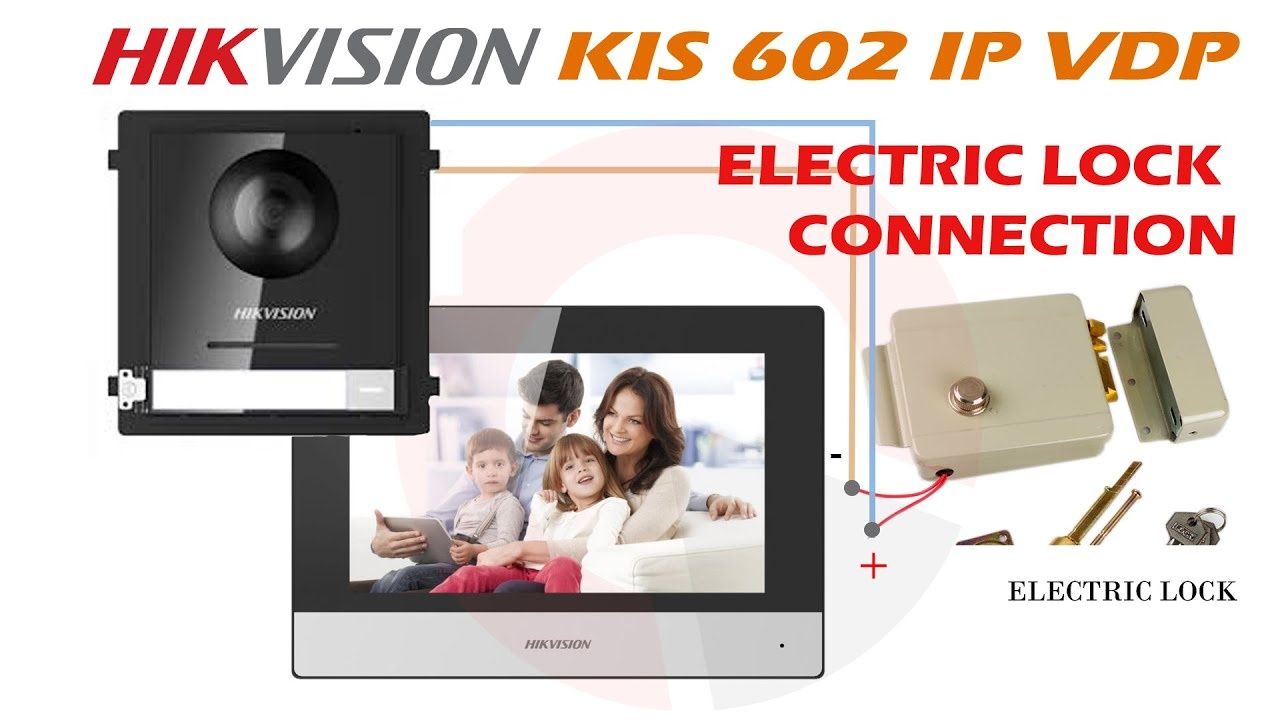 IP Видеодомофон HIKVISION DS-KIS602  + э.магнитные замок 3 ключ