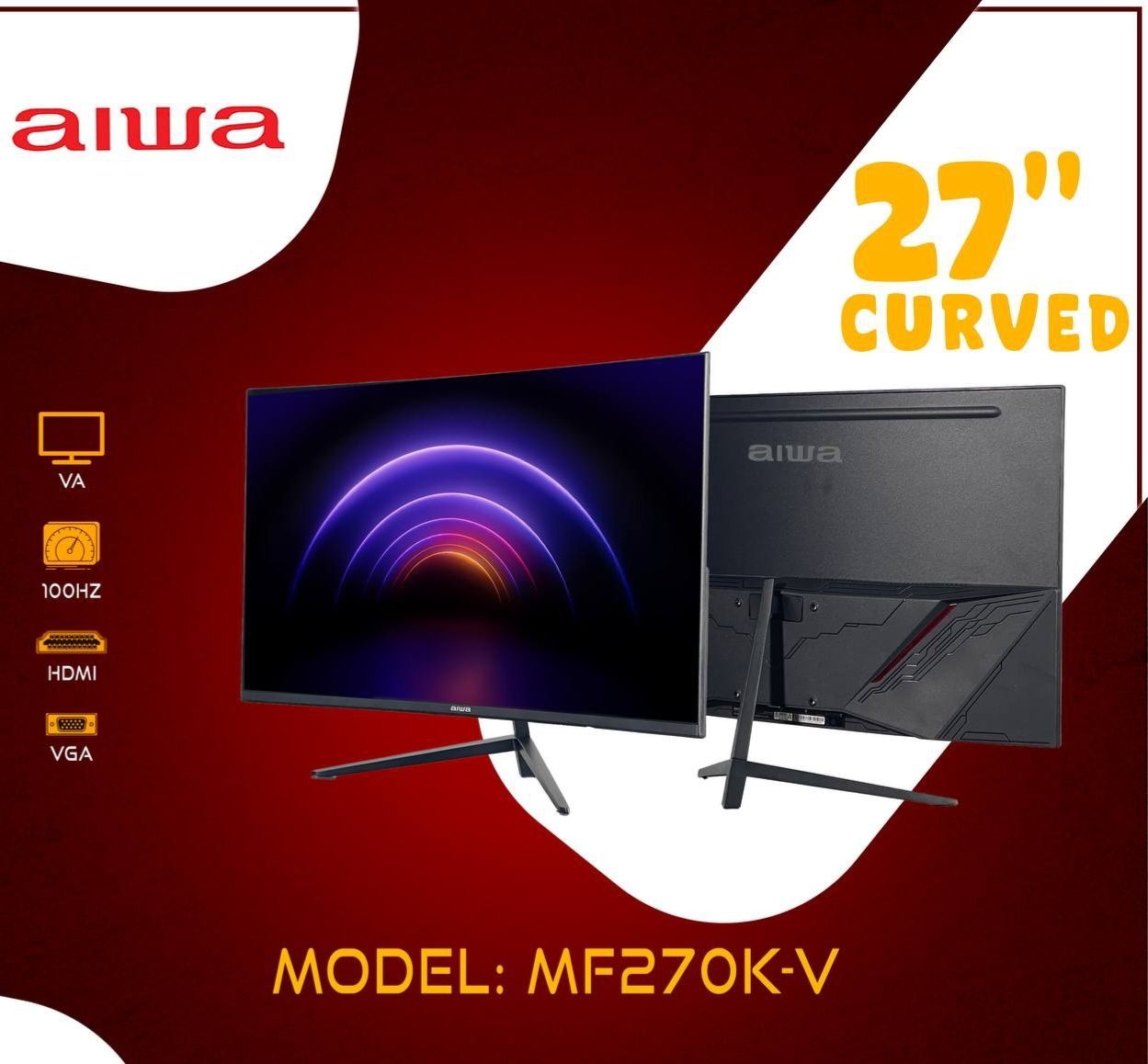 aiwa 27''  100ghz и 180hz Curved в количестве. Новые в коробке,