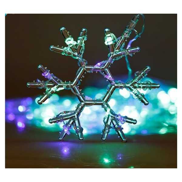 Декоративна коледна LED завеса Mercado Trade, 12 фигурки, 198 крушки