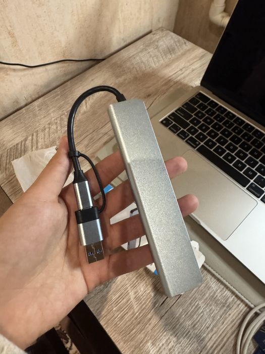 Adapter 8tasi 1 da, Type C, USB HUB\SD\TF Macbook, Ipad,smartfon uchun