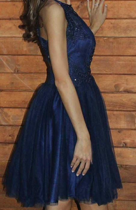 Дамска рокля в тъмно син цвят. Размер S