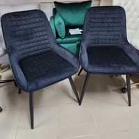 NOU Set 2 scaune catifea neagra
