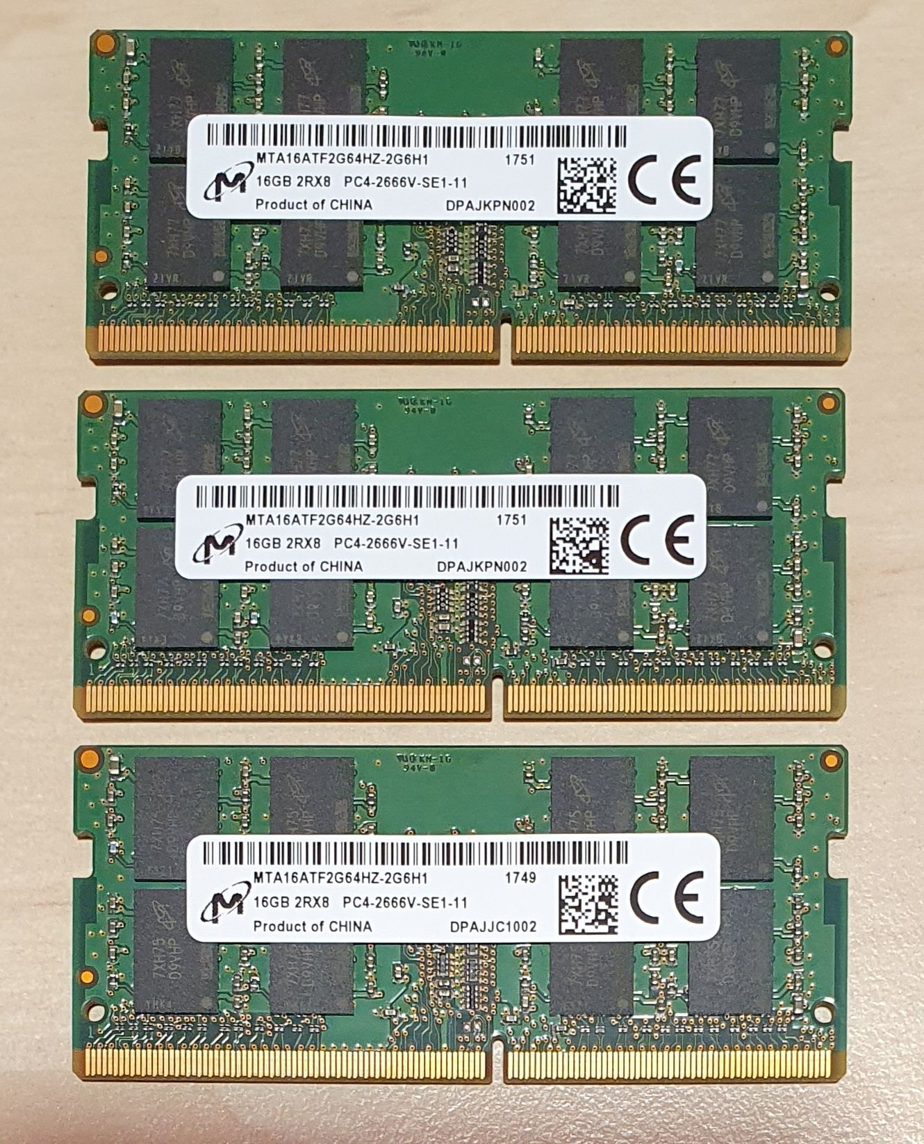 RAM SODIMM DDR4 32Gb 16Gb PC4 2666V 3200 Samsung Micron Hynix Ramaxel