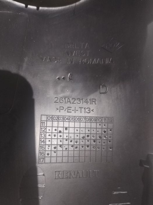 Grila proiector dreapta, Dacia Logan 2, Sandero, 2013, 2014, 2015, 2016, cod origine OE 261A23141R.