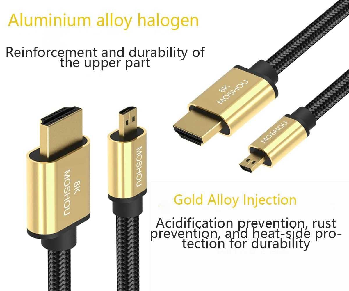 НОВ! Micro HDMI към HDMI кабел 8K – 4 метра