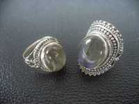 Старинни сребърни аристократични пръстени естествен лабрадор