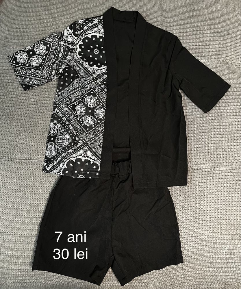 Set de vara chimono si pantaloni baietei