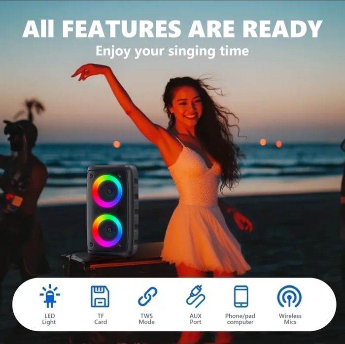 Boxa  Bluetooth și microfon , ideala pentru Karaoke / Efect LIVE