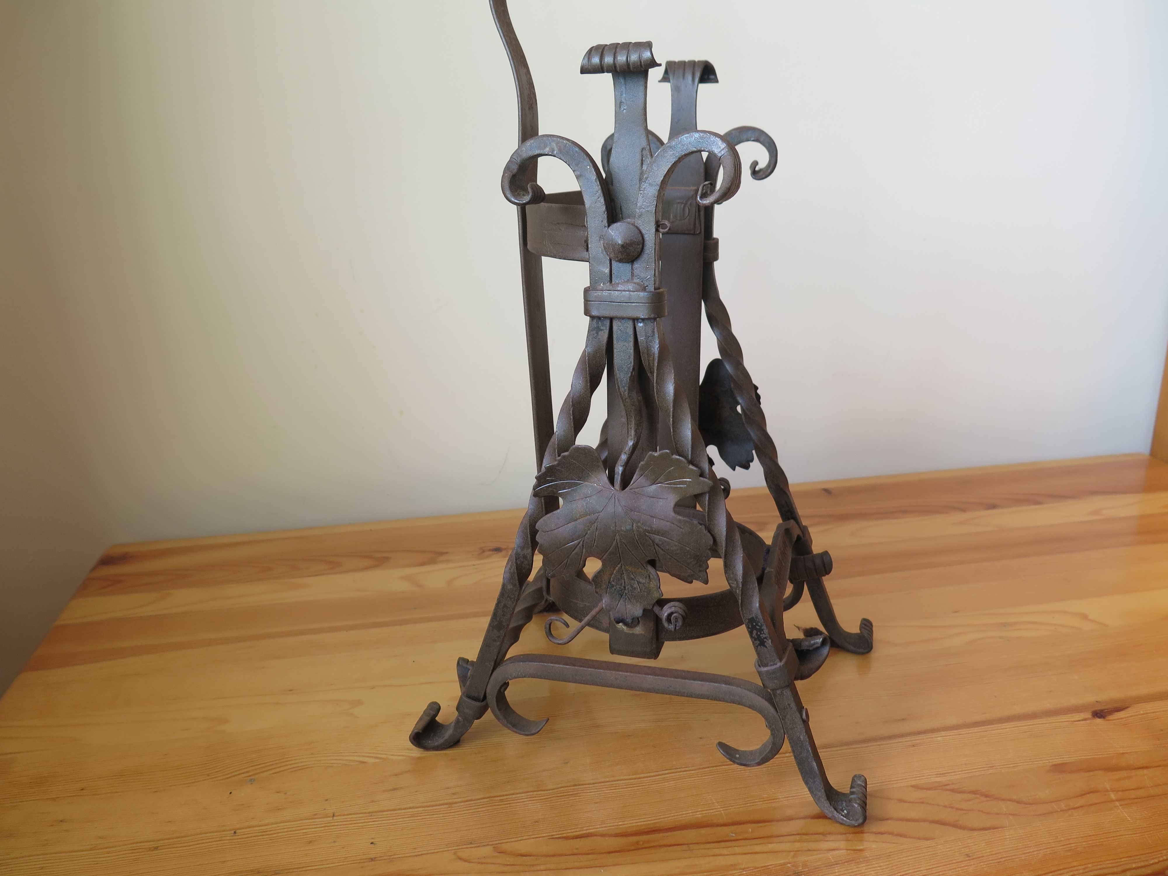 Vintage Asbach-Uralt Wine Bottle Holder/Decanter ,1970г.,ковано желязо