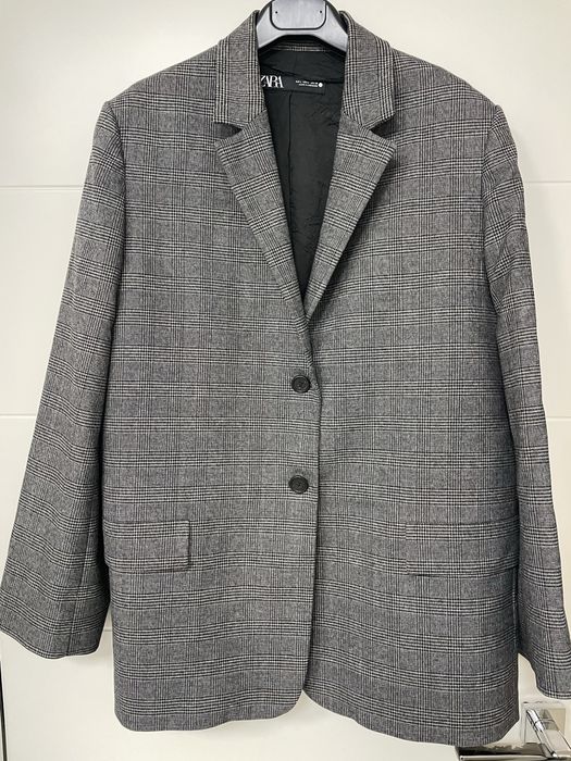 Сиво сако каре овърсайз Zara