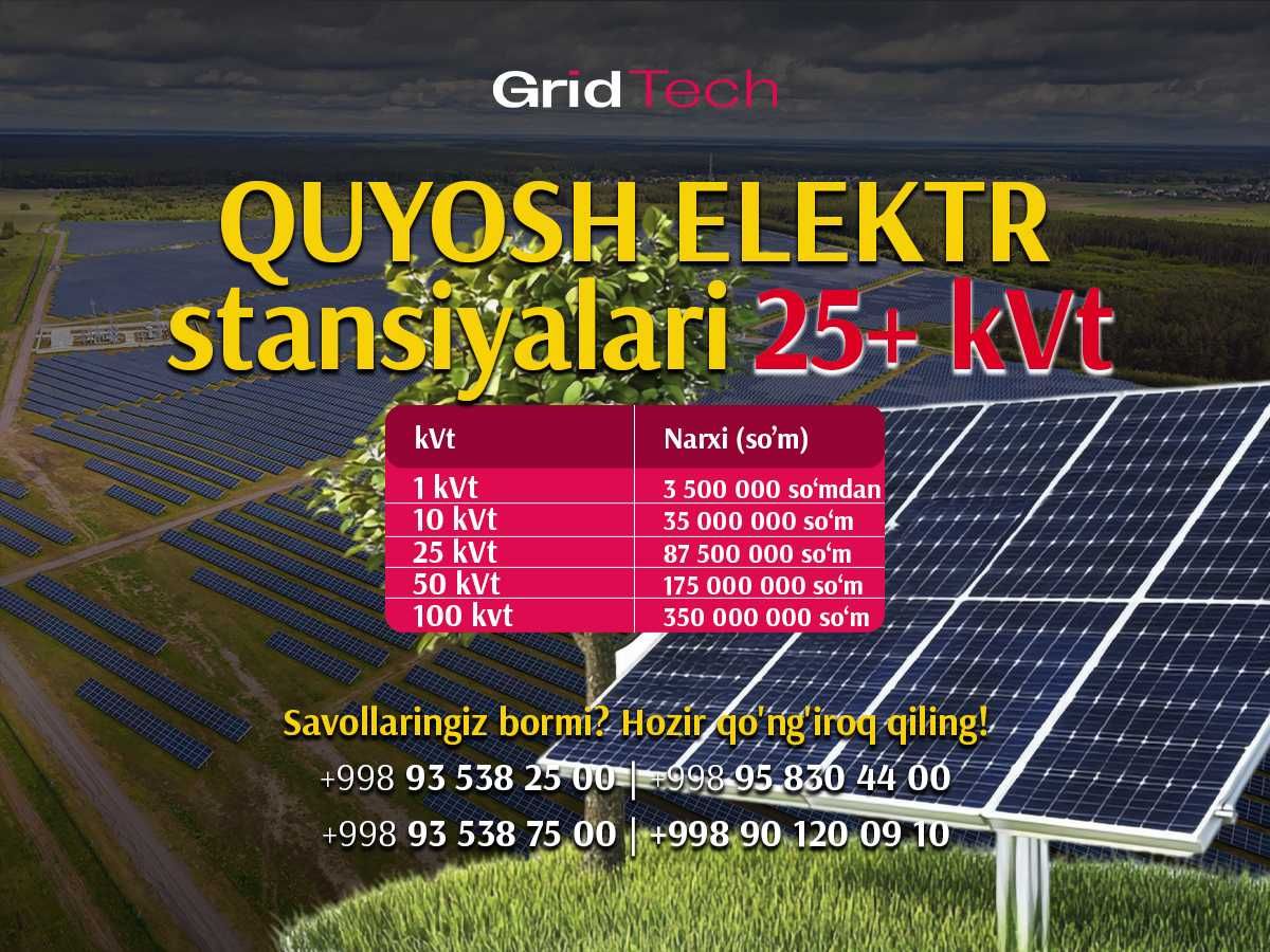 Uy va biznes uchun quyosh elektrostansiyasi
