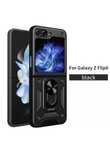 Samsung Z FLIP FOLD 5 6 Husa Hard Silicon Fata Spate Stand Metalic
