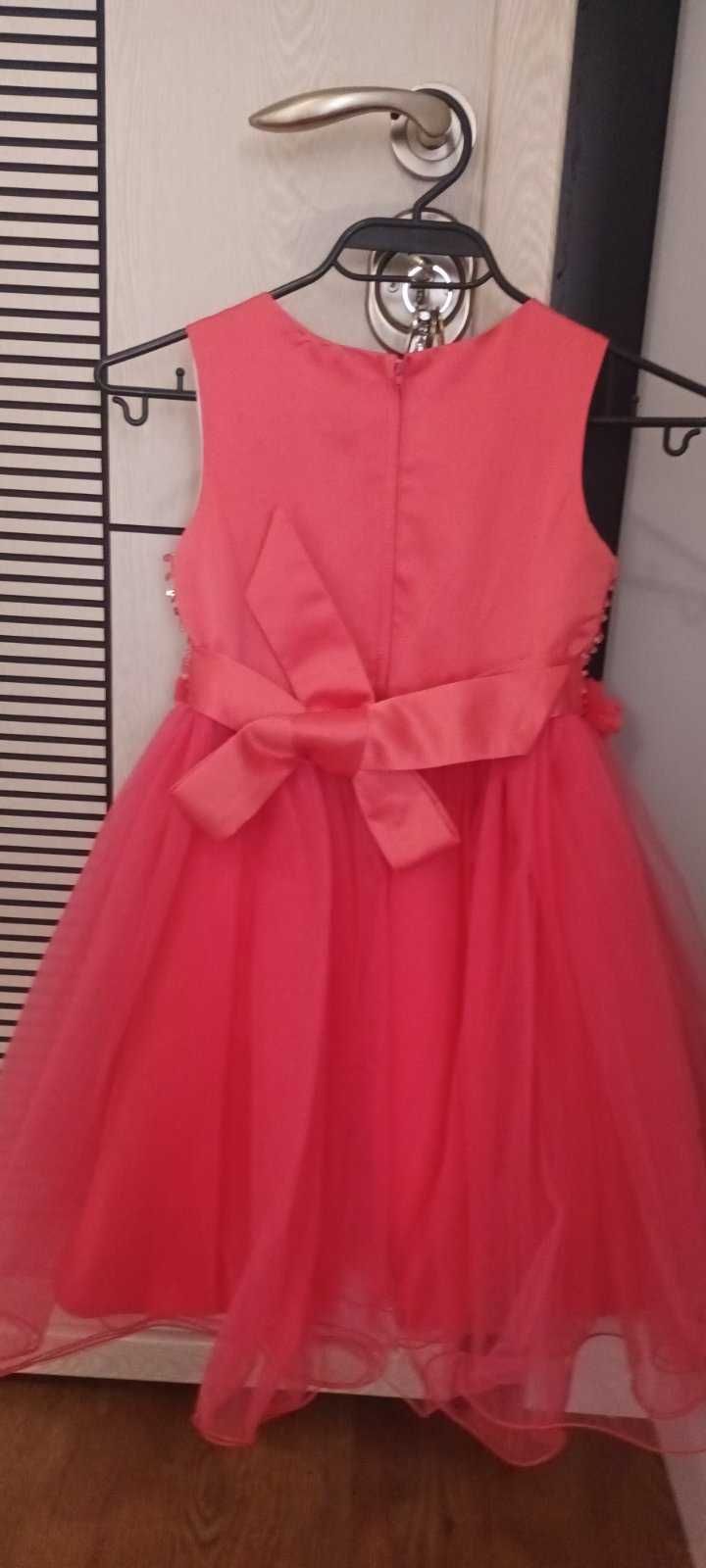 Официална рокля цвят корал