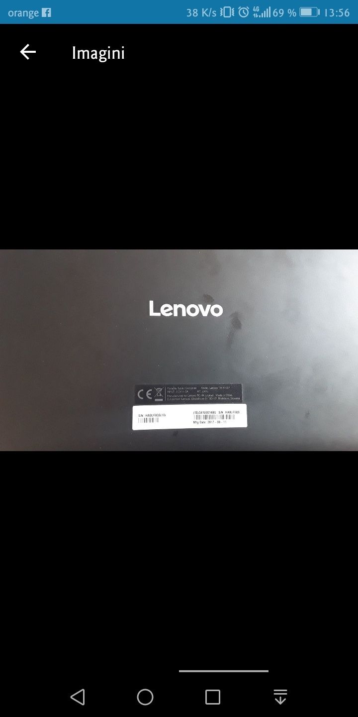 Tableta lenovo 10' fara sim