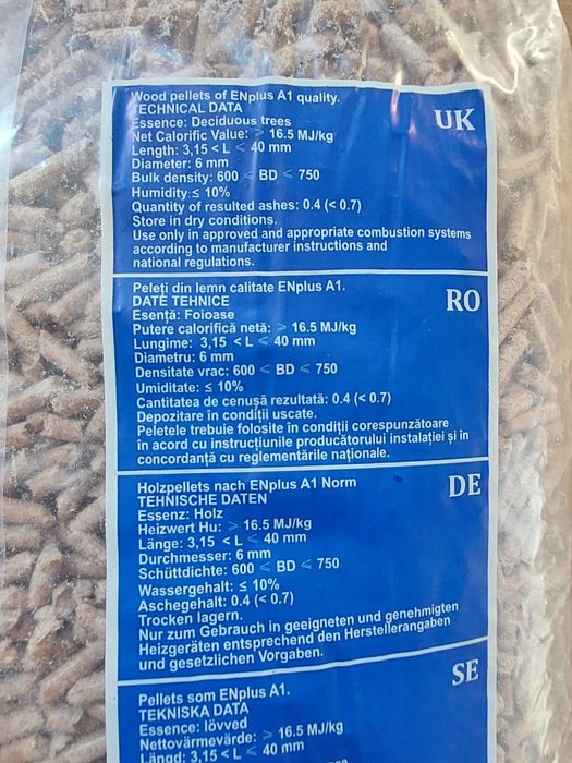 Peleti din lemn esenta tare