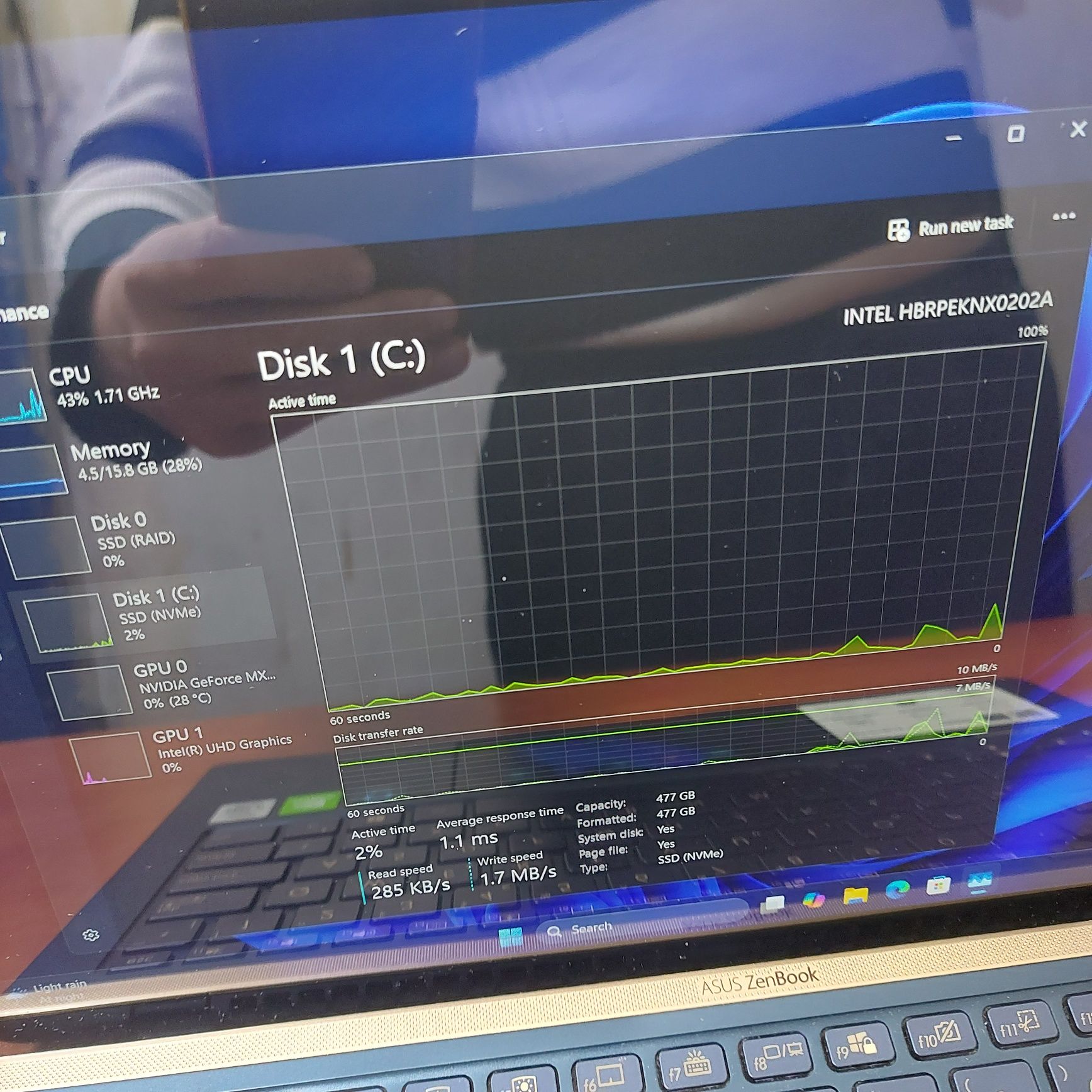 Okazie! Asus Zenbook 14 disp touch,touchpad cu disp i7 gen10,16gb,ssd