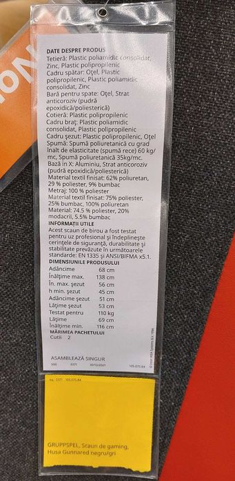 Scaun Ergonomic de birou, pc Gaming IKEA