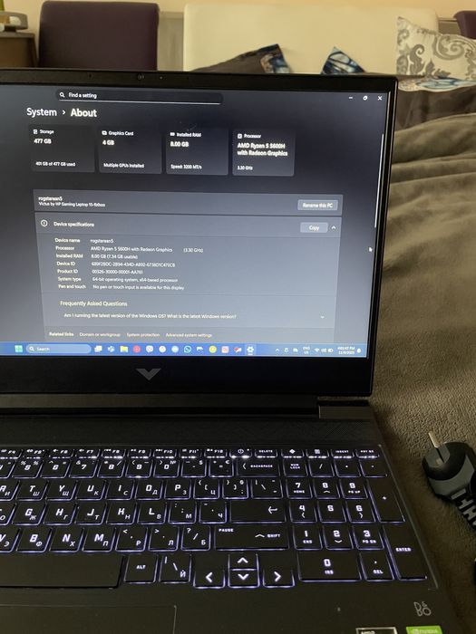 HP Victus 15 – Ryzen 5 / GTX 1650 / 8GB / 512GB SSD / Windows 11 Home