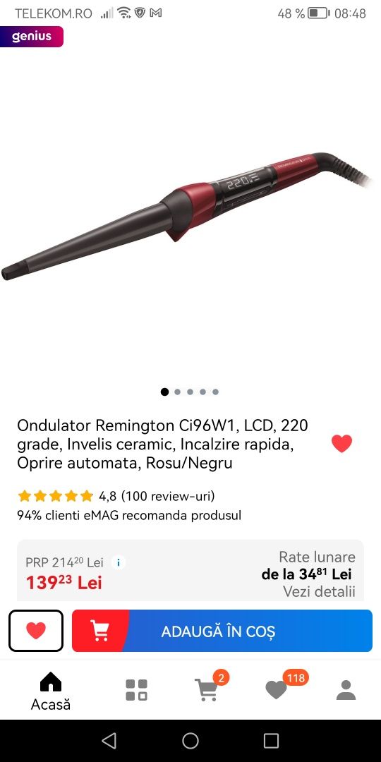 Oferta Ondulator Remington nou doar desfăcut din cutie