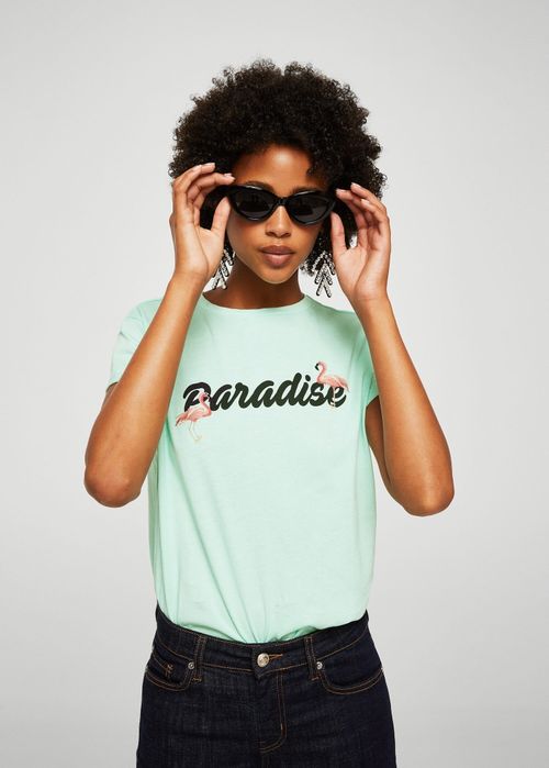 Tricou cu broderie Mango