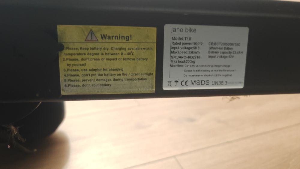 Janobike T10 1000Wx2, PEAK 3000W