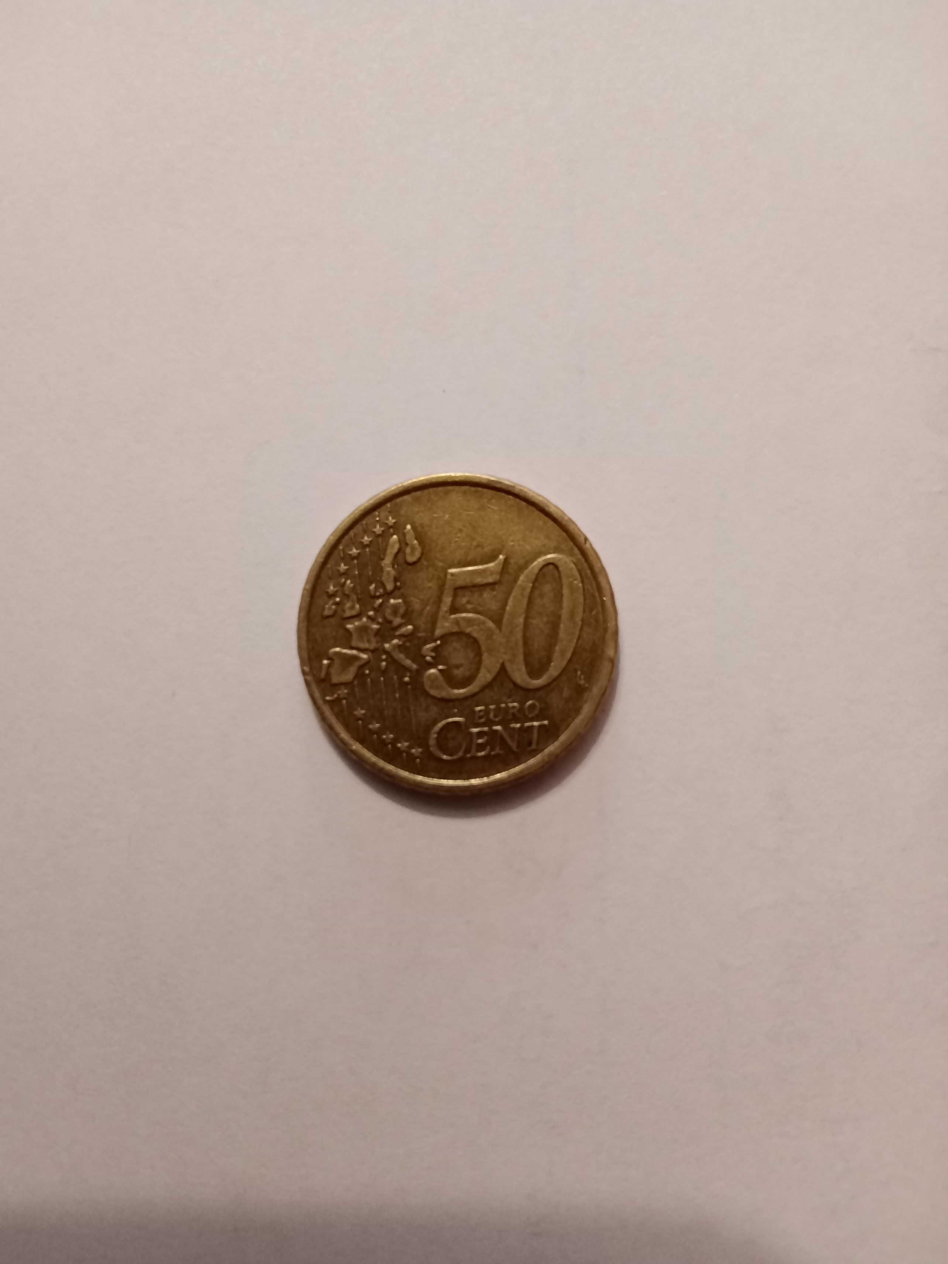 Moneda 50 euro cent 2002 italia