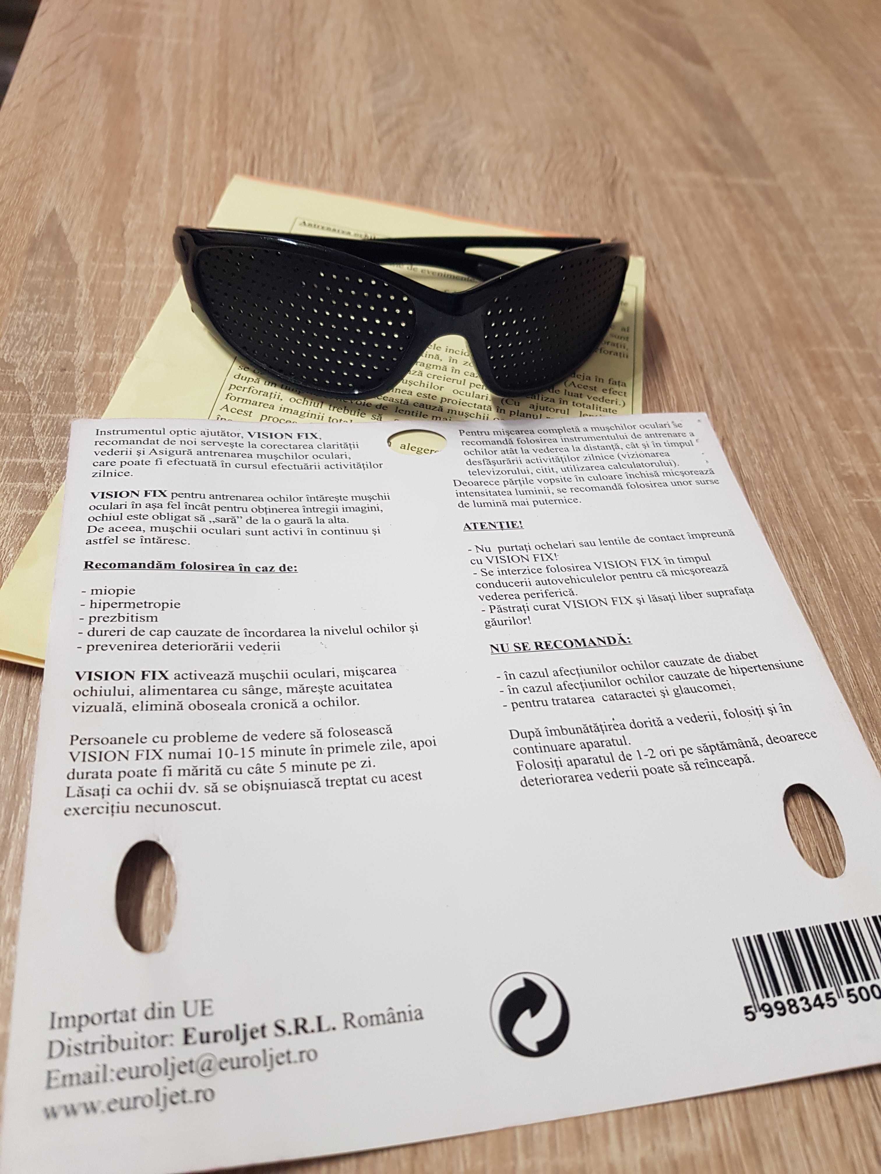 Ochelari pentru remedierea vederii, ochelari stenopici cu perforatii.