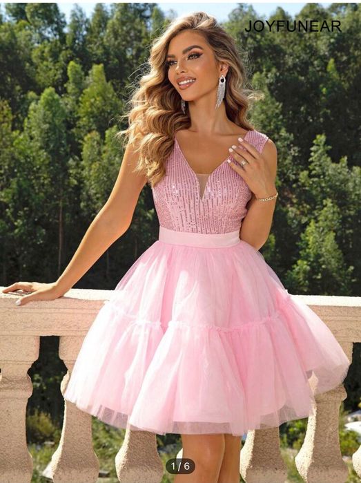 Розова официална рокля