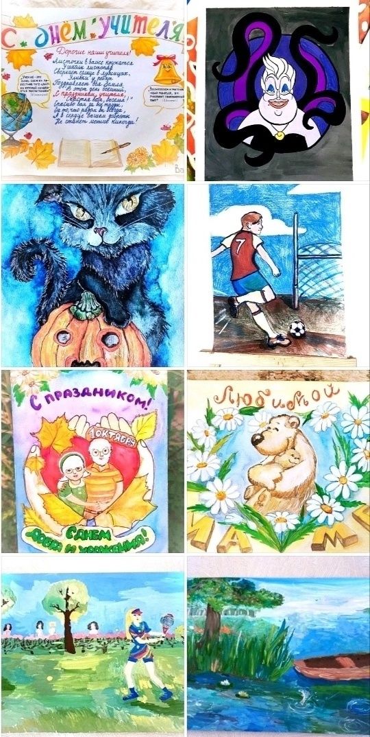 Новогодние Весенние Осенние рисунки в школу детский сад Для детей