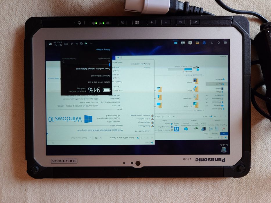 Panasonic CF20 intel  m5-6Y57 8gb 128 GB  WLAN diagnoza, - tester