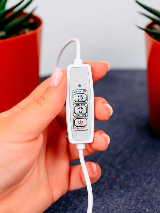 Фитолампа для растений. Полный спектр. С USB, таймером, на штативе