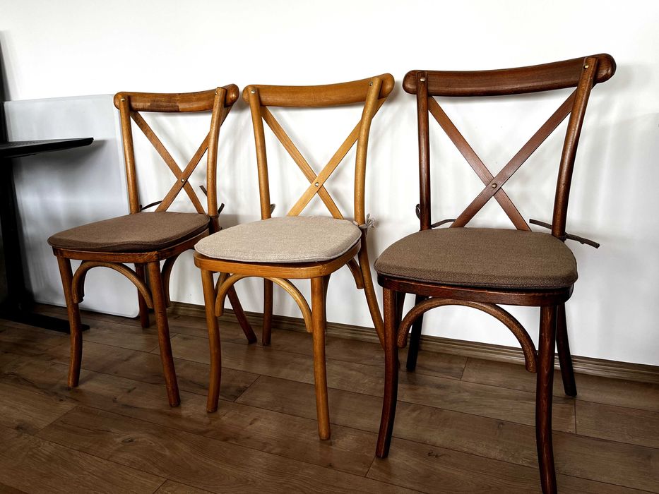 Scaune lemn (PILGRIM Crossback) evenimente, hambar pernuță inclusă